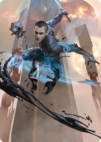 Kaito, Dancing Shadow Art Card [Phyrexia: All Will Be One Art Series]-1
