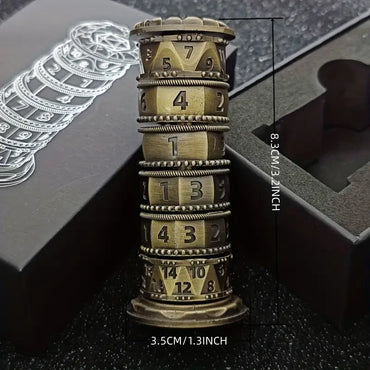 7-in-1 Rotating Metal Dice Tower - Aluminum Alloy