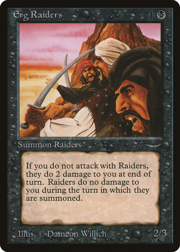 Erg Raiders (Dark Mana Cost) [Arabian Nights]-1