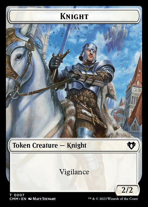Treasure // Knight Double-Sided Token [Commander Masters Tokens]-2