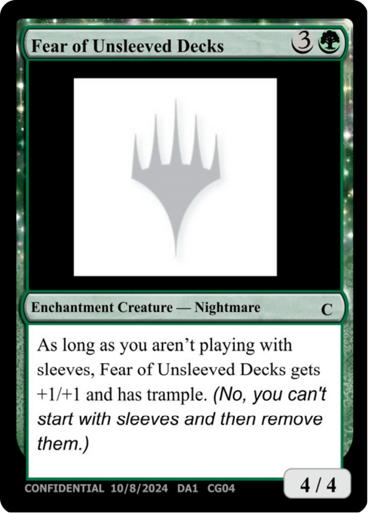 Fear of Unsleeved Decks (UNK-CG04) - Unknown Event: (enchantment)-1