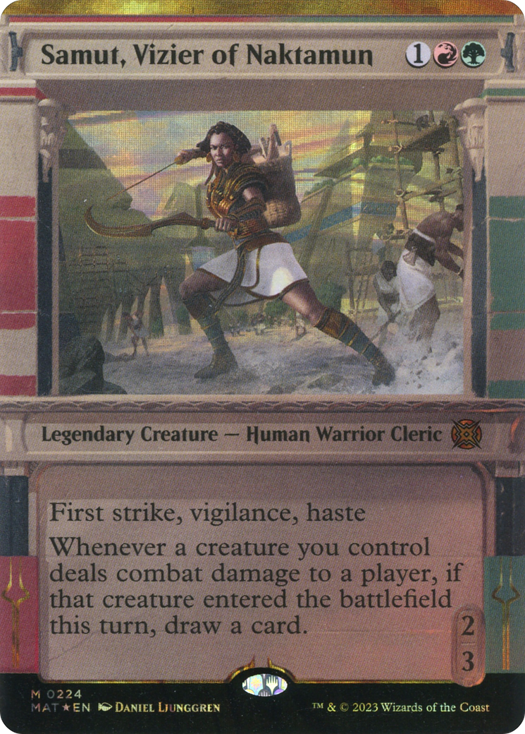 Samut, Vizier of Naktamun (Showcase Halo Foil) [March of the Machine: The Aftermath]-1