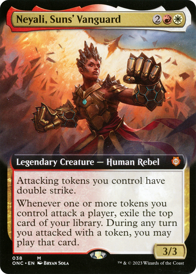 Neyali, Suns' Vanguard (Extended Art) [Phyrexia: All Will Be One Commander]-1