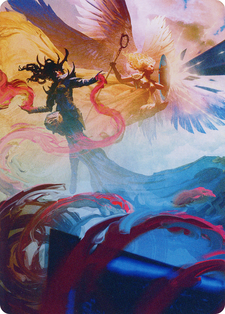 Drana and Linvala // Drana and Linvala (AMOM-058) - March of the Machine Art Series (Borderless) Foil-1