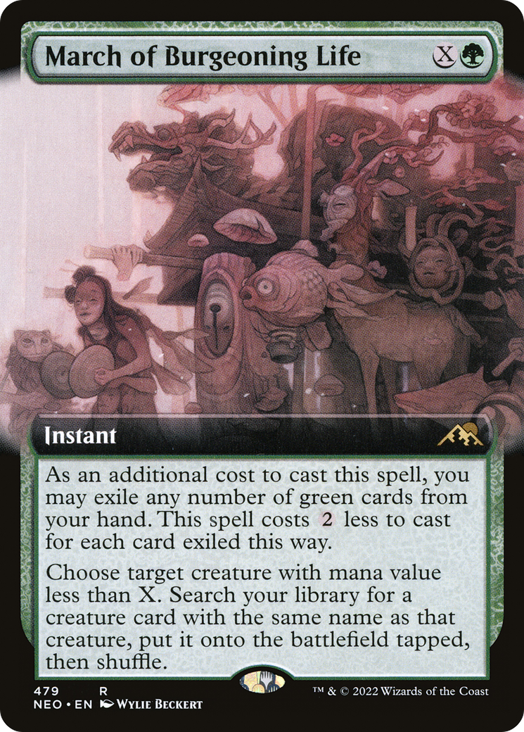 March of Burgeoning Life (Extended Art) [Kamigawa: Neon Dynasty]-1