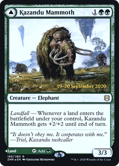 Kazandu Mammoth // Kazandu Valley [Zendikar Rising Prerelease Promos]-3