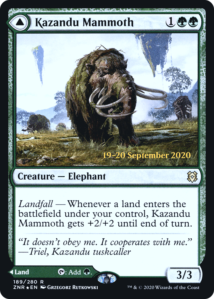 Kazandu Mammoth // Kazandu Valley [Zendikar Rising Prerelease Promos]-3