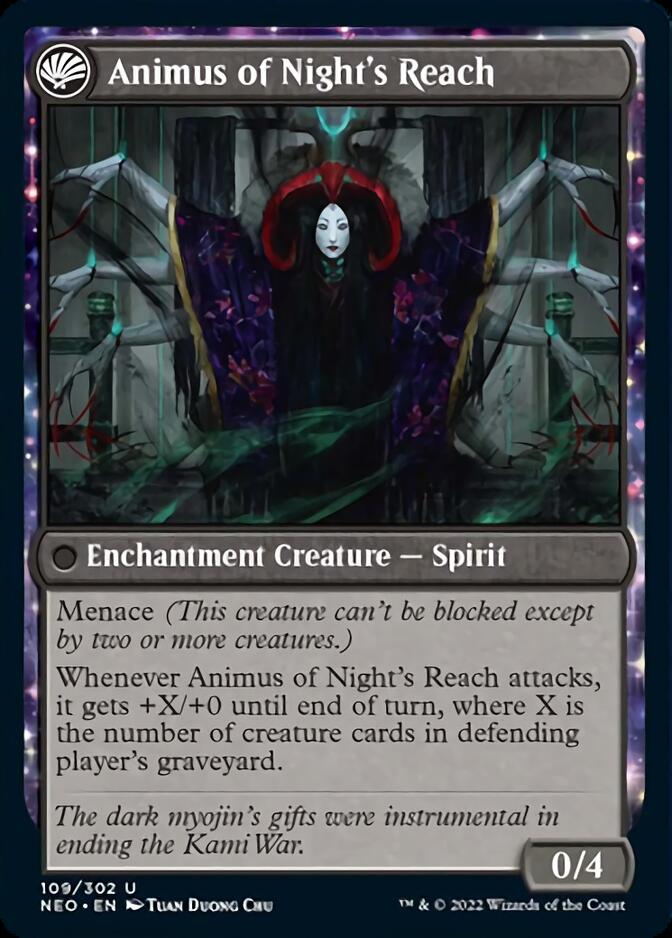 The Long Reach of Night // Animus of Night's Reach [Kamigawa: Neon Dynasty]-2