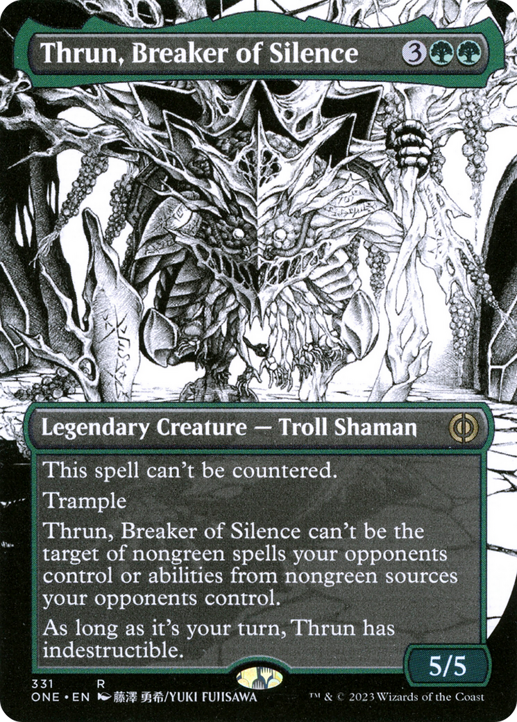 Thrun, Breaker of Silence (Borderless) (ONE-331) - Phyrexia: All Will Be One: (Showcase) (Borderless) Foil-1