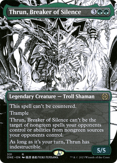 Thrun, Breaker of Silence (Borderless) (ONE-331) - Phyrexia: All Will Be One: (Showcase) (Borderless)-1