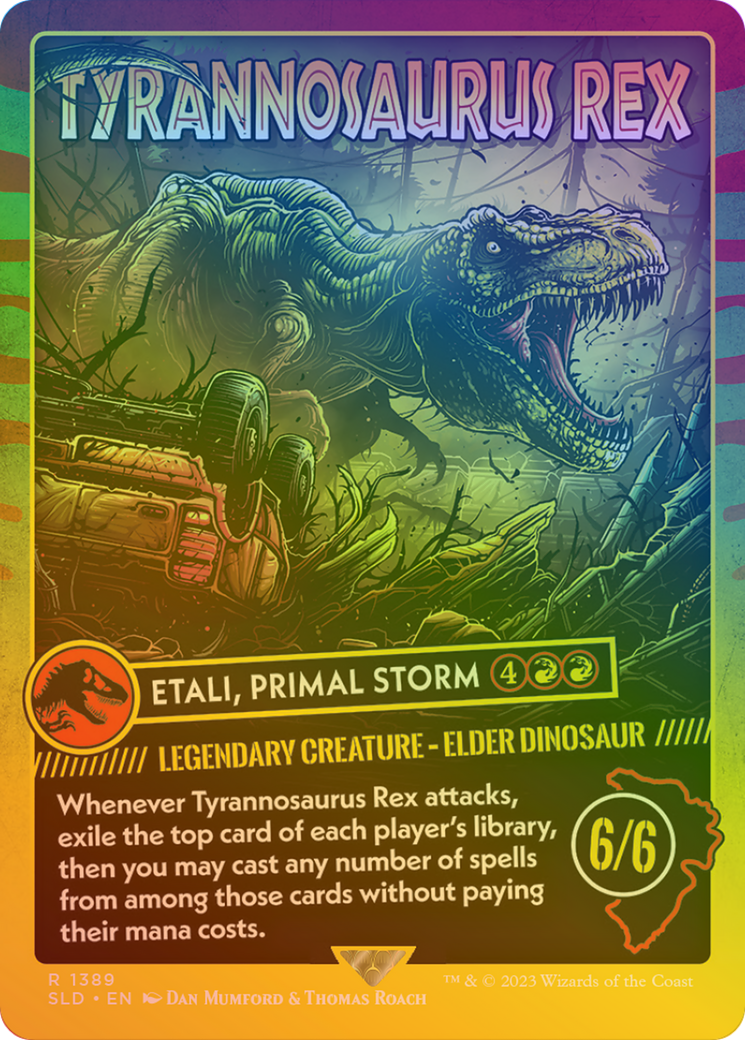 Tyrannosaurus Rex - Etali, Primal Storm (Rainbow Foil) (SLD-1389★) - Secret Lair Drop / Tyrannosaurus Rex (Borderless) Foil-1
