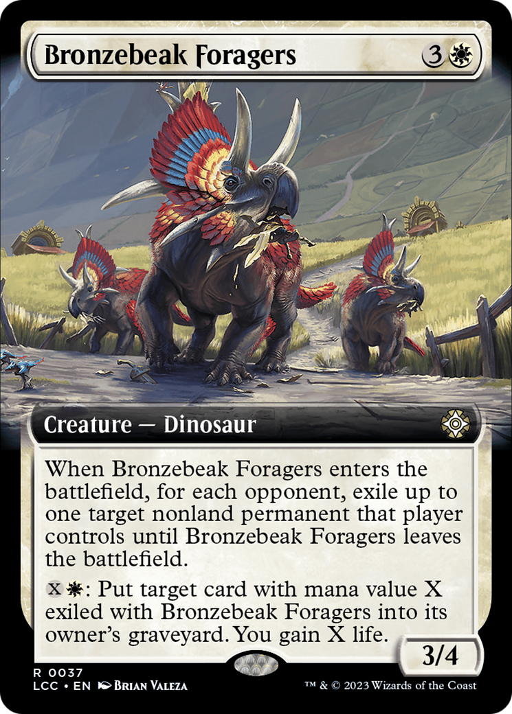 Bronzebeak Foragers (Extended Art) [The Lost Caverns of Ixalan Commander]-1