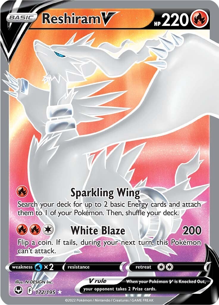 Reshiram V (172/195) [Sword & Shield: Silver Tempest]-2