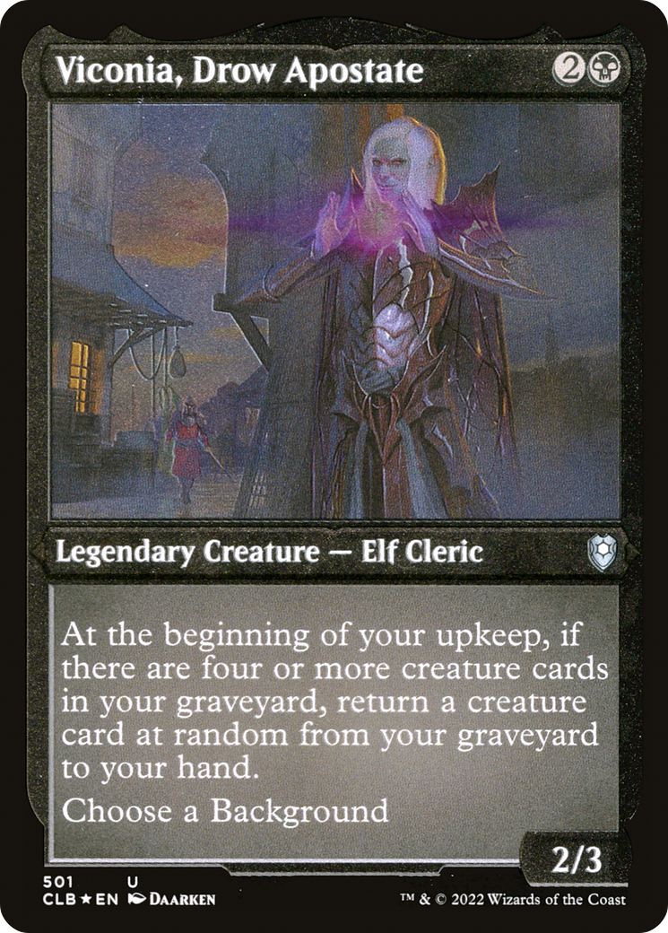 Viconia, Drow Apostate (CLB-501) - Commander Legends: Battle for Baldur's Gate Etched Foil-1