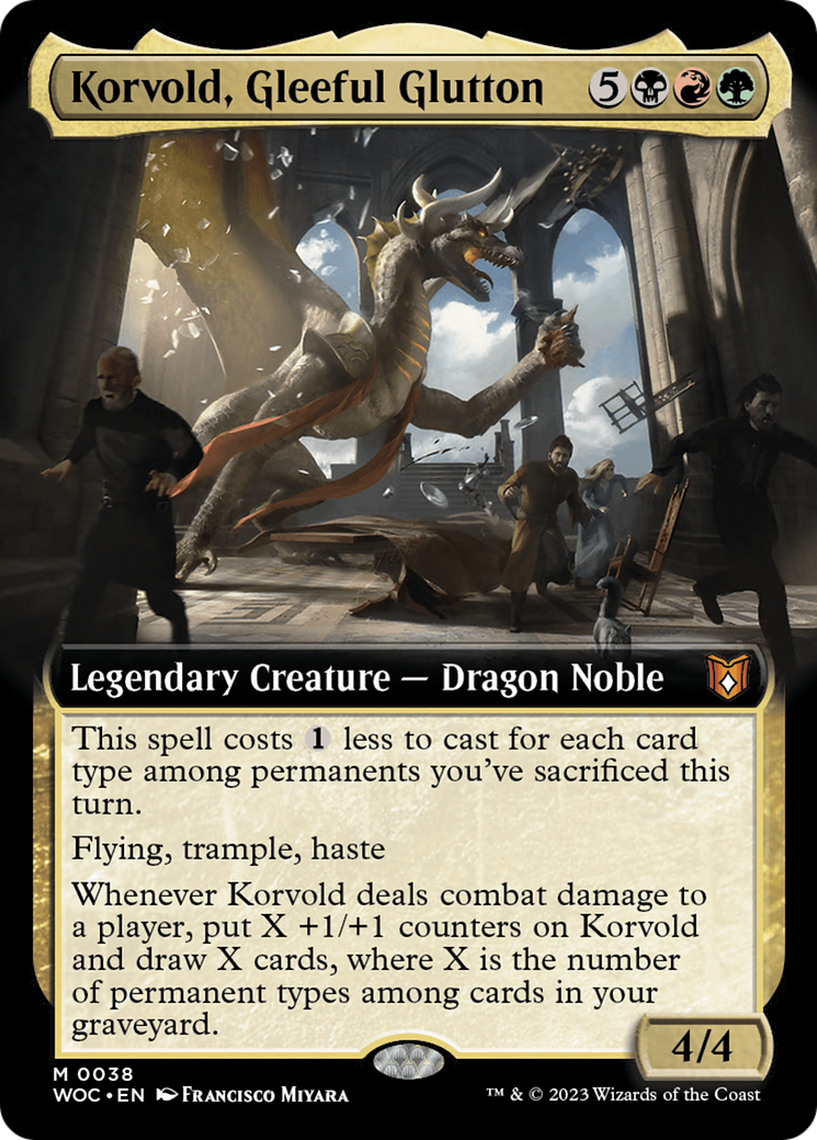 Korvold, Gleeful Glutton (Extended Art) [Wilds of Eldraine Commander]-1