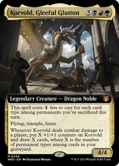 Korvold, Gleeful Glutton (Extended Art) [Wilds of Eldraine Commander]-1