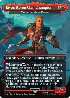 Eivor, Raven Clan Champion - Najeela, the Blade-Blossom (SLD-1557) - Secret Lair Drop / Eivor, Raven Clan Champion (Borderless) Foil-1