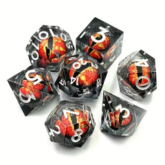 Dragon King's Eye RPG Dice Set (Black & Red)-1