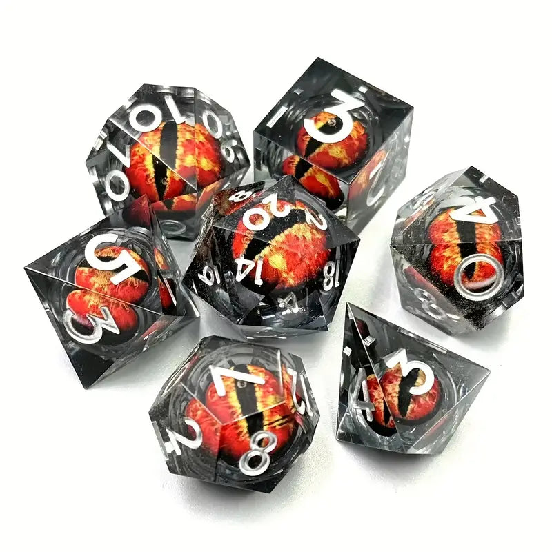 Dragon King's Eye RPG Dice Set (Black & Red)-1
