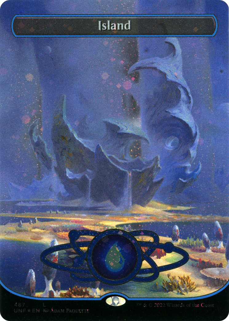 Island (487) (Planetary Space-ic Land) (Galaxy Foil) [Unfinity]-1