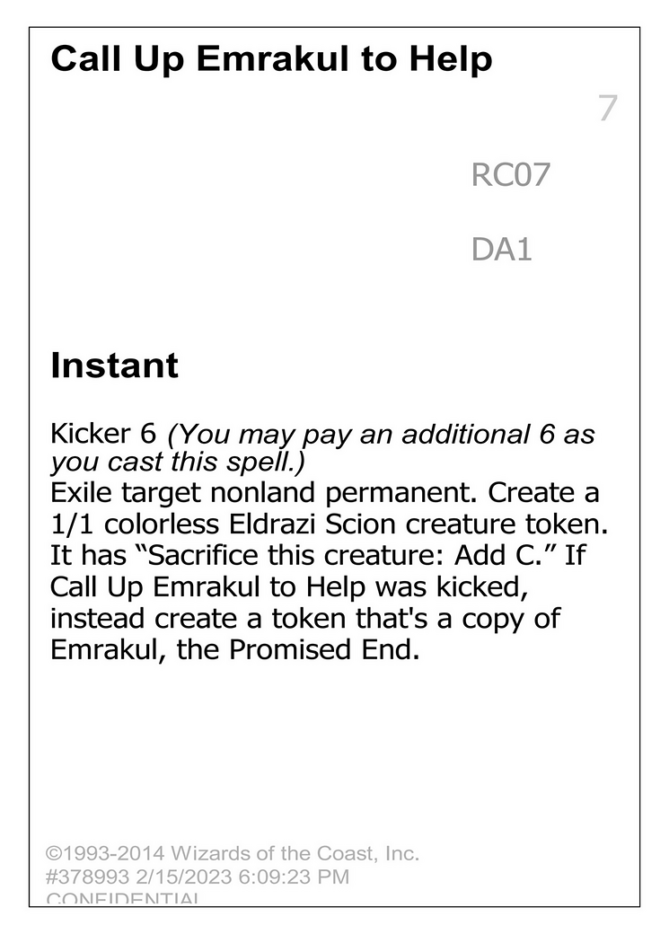 Call Up Emrakul to Help (UNK-RC07A) - Unknown Event-1