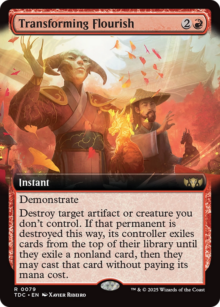 Transforming Flourish (Extended Art) (TDC-079) - Commander: Tarkir: Dragonstorm: (Extended Art)-1