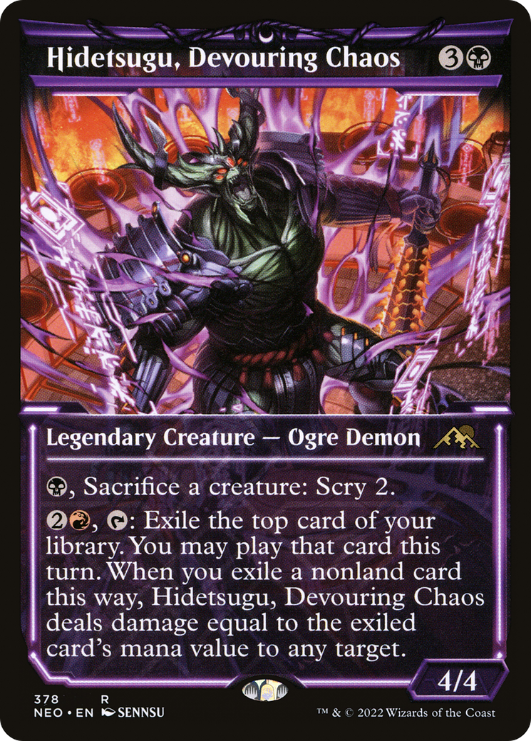 Hidetsugu, Devouring Chaos (Showcase Soft Glow) [Kamigawa: Neon Dynasty]-1
