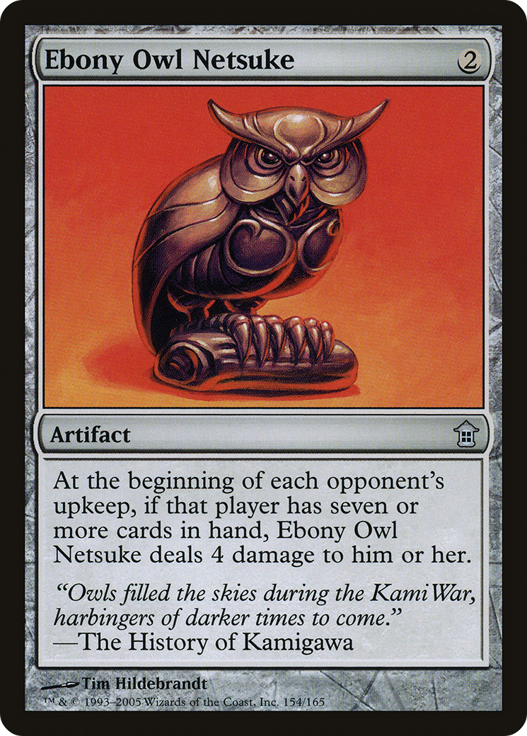 Ebony Owl Netsuke [Saviors of Kamigawa]-1