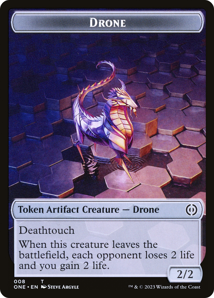 Phyrexian Goblin // Drone Double-Sided Token [Phyrexia: All Will Be One Tokens]-2