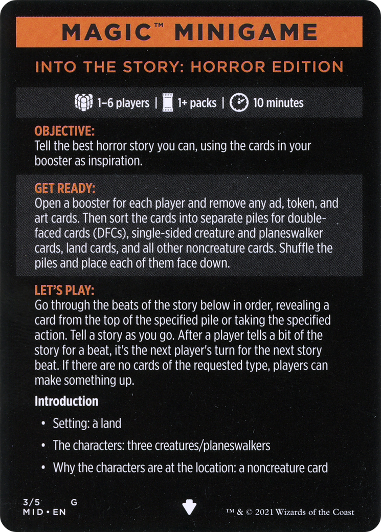 Into the Story: Horror Edition // Into the Story (cont'd) (MMID-003) - Innistrad: Midnight Hunt Minigames-1