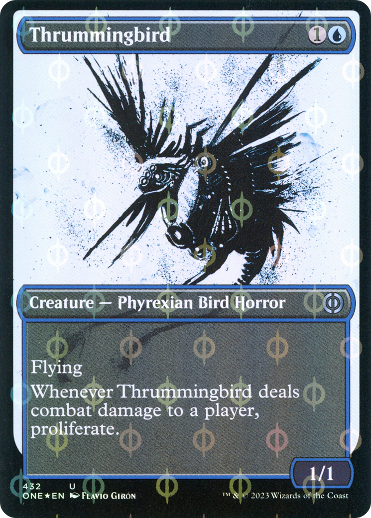 Thrummingbird (Showcase Ichor Step-and-Compleat Foil) [Phyrexia: All Will Be One]-1