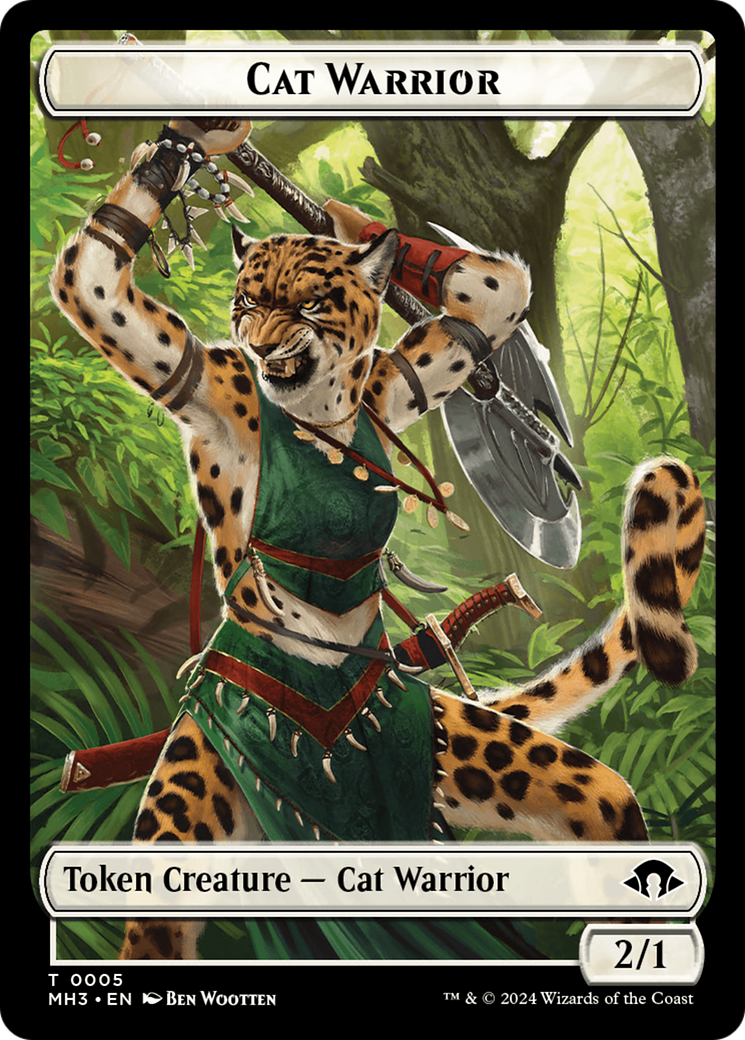 Servo // Cat Warrior Double-Sided Token [Modern Horizons 3 Tokens]-2