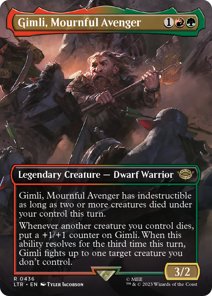 Gimli, Mournful Avenger (Borderless Alternate Art) [The Lord of the Rings: Tales of Middle-Earth]-1