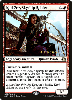 Kari Zev, Skyship Raider [Aether Revolt Prerelease Promos]-1
