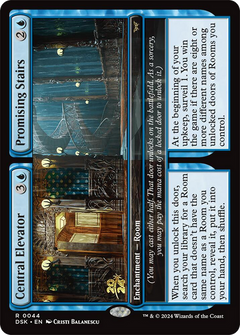 Central Elevator // Promising Stairs [Duskmourn: House of Horror Prerelease Promos]-1