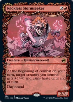 Reckless Stormseeker // Storm-Charged Slasher (Showcase Equinox) [Innistrad: Midnight Hunt]-1