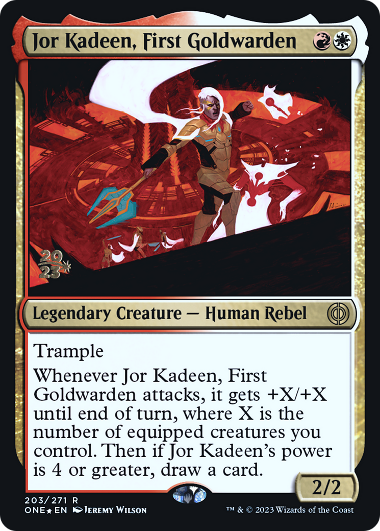 Jor Kadeen, First Goldwarden [Phyrexia: All Will Be One Prerelease Promos]-1