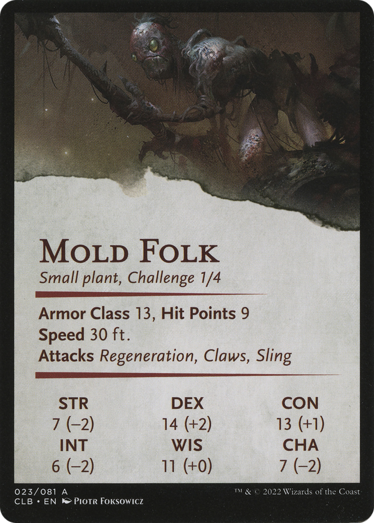 Mold Folk // Mold Folk (ACLB-023) - Battle for Baldur's Gate Art Series (Borderless) Foil-2