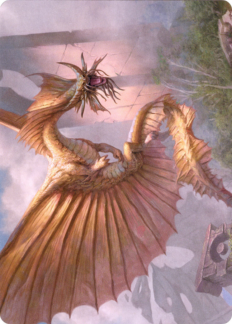 Ancient Gold Dragon // Ancient Gold Dragon (ACLB-028) - Battle for Baldur's Gate Art Series (Borderless) Foil-1