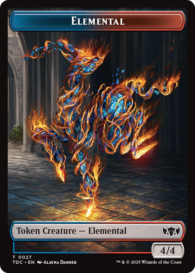 Elemental (0027) // Monk Double-Sided Token [Tarkir: Dragonstorm Commander Tokens]-1