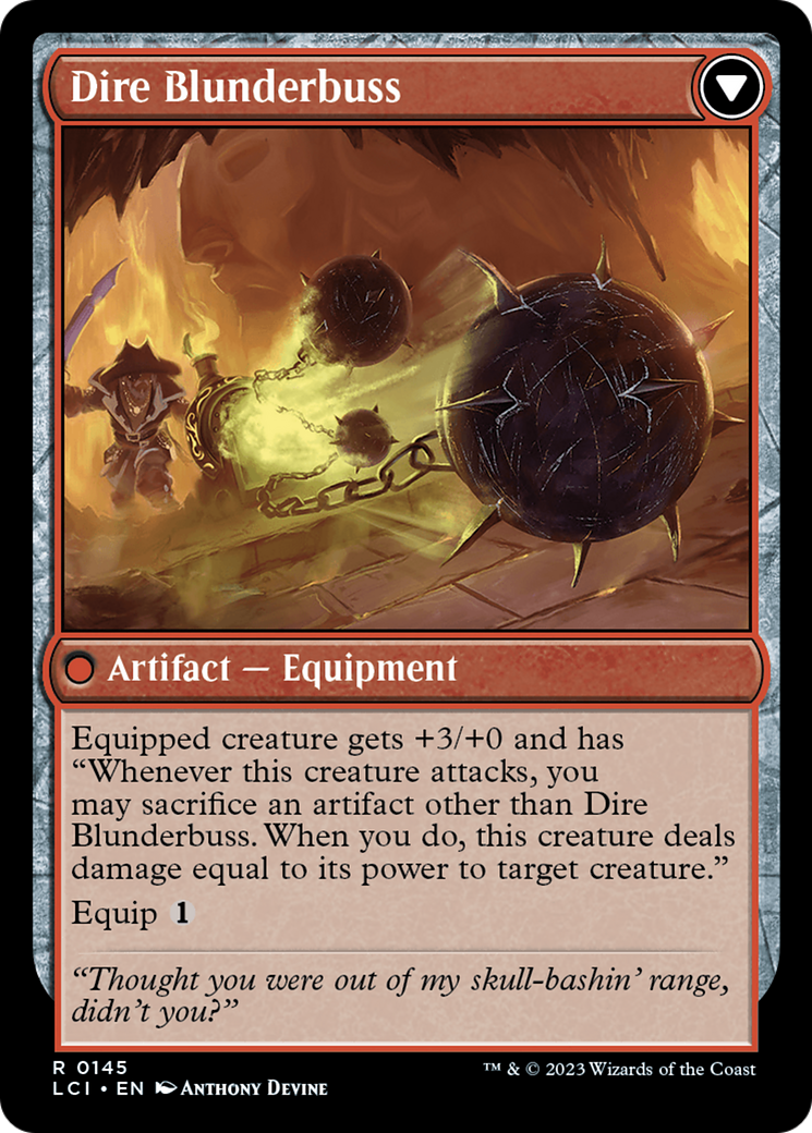 Dire Flail // Dire Blunderbuss [The Lost Caverns of Ixalan Prerelease Cards]-2