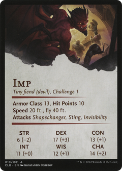 Nefarious Imp // Nefarious Imp (ACLB-019) - Battle for Baldur's Gate Art Series (Borderless) Foil-2