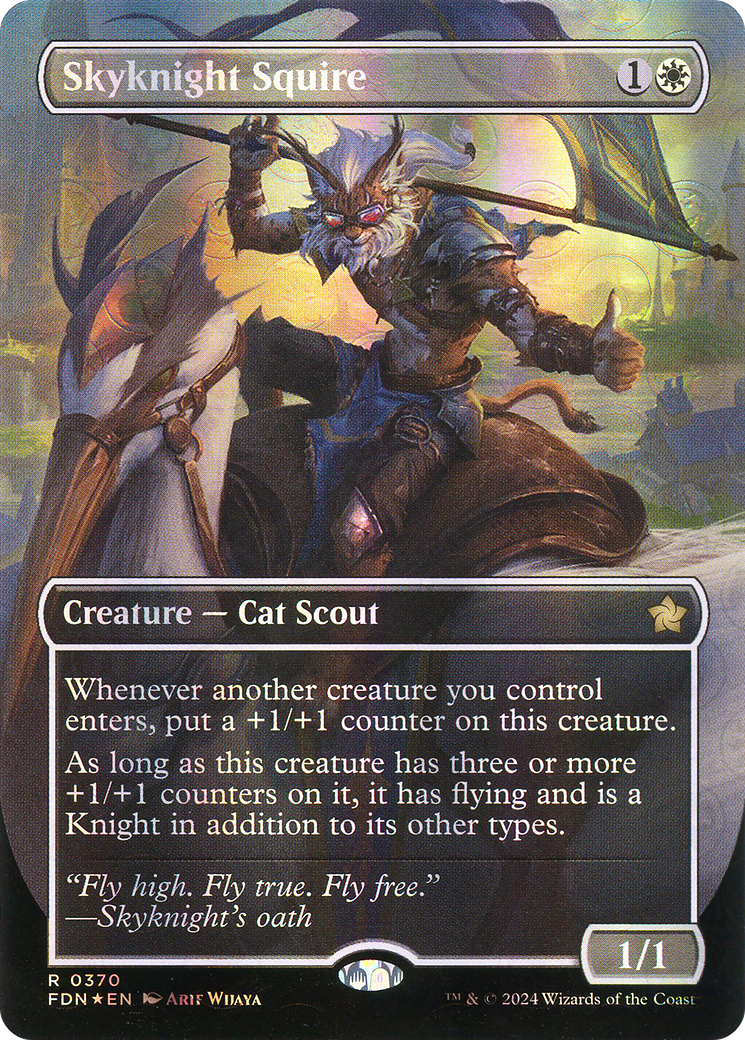 Skyknight Squire (Borderless) (Mana Foil) [Foundations]-1