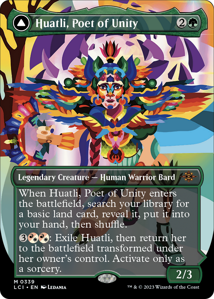 Huatli, Poet of Unity // Roar of the Fifth People (Borderless) [The Lost Caverns of Ixalan]-3