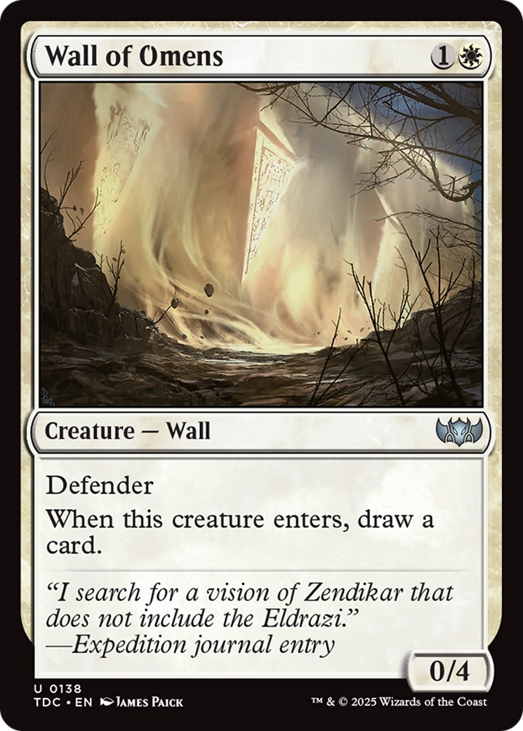 Wall of Omens (TDC-138) - Commander: Tarkir: Dragonstorm-1