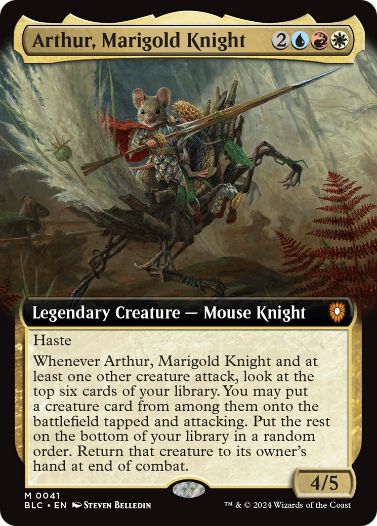 Arthur, Marigold Knight (Extended Art) [Bloomburrow Commander]-1