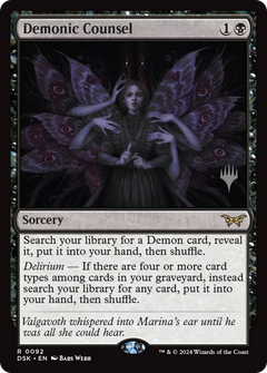 Demonic Counsel (Promo Pack) [Duskmourn: House of Horror Promos]-1