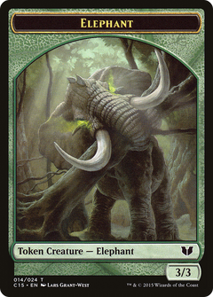 Elephant // Saproling Double-Sided Token [Commander 2015 Tokens]-3