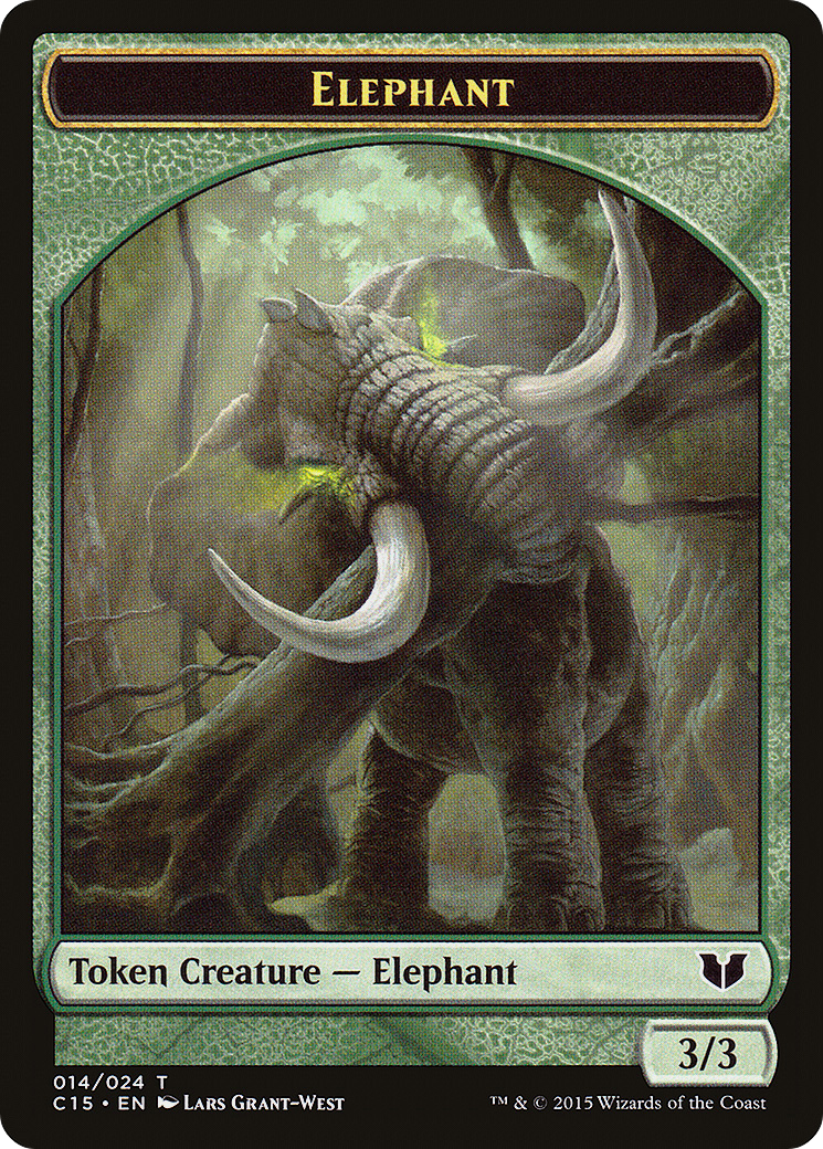 Elephant // Saproling Double-Sided Token [Commander 2015 Tokens]-3