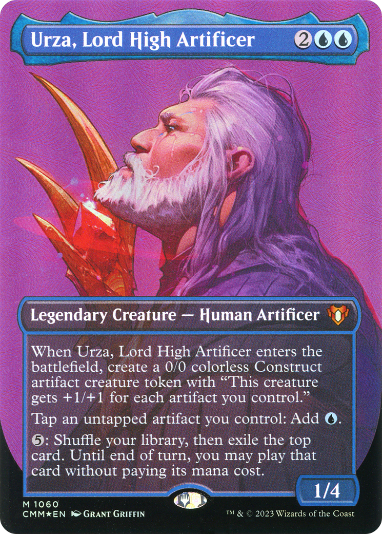 Urza, Lord High Artificer (Textured Foil) (CMM-1060) - Commander Masters (Borderless) Foil-1